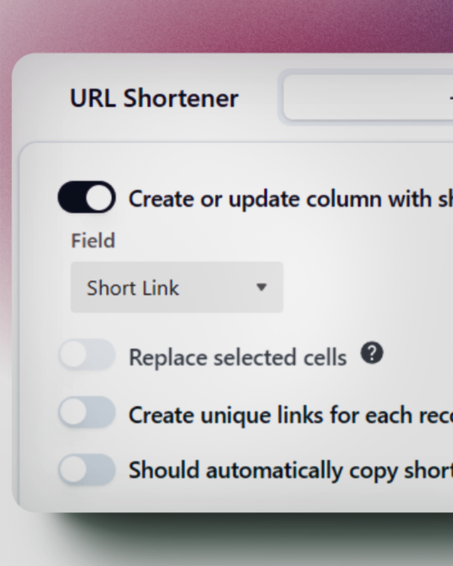 Airtable URL Shortener Preview