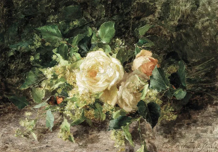 A Bouquet of Roses by Olga Wisinger